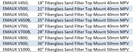 Emaux V-Series Sand Filter